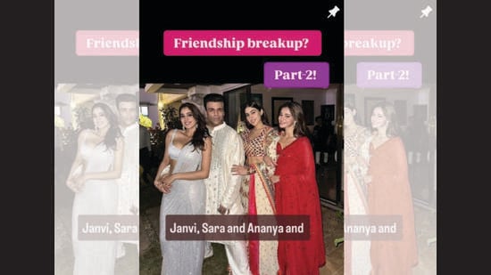 There are theories about a fallout between Janhvi Kapoor, Sara Ali Khan and Ananya Panday. (INSTAGRAM/@RACONTEUR325) There are theories about a fallout between Janhvi Kapoor, Sara Ali Khan and Ananya Panday. (INSTAGRAM/@RACONTEUR325)