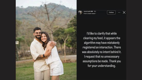 Virat Kohli liked an actress’s picture on Instagram, leading to speculation of an affair. He had to clear it up. (INSTAGRAM/@VIRAT.KOHLI) Virat Kohli liked an actress’s picture on Instagram, leading to speculation of an affair. He had to clear it up. (INSTAGRAM/@VIRAT.KOHLI)